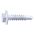 Midwest Fastener Self-Drilling Screw, #8 x 3/4 in, White Ruspert Steel Hex Head Hex Drive, 100 PK 54478